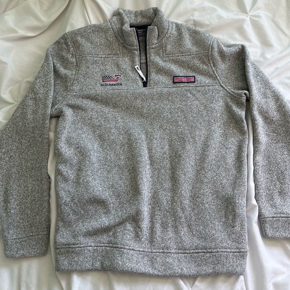 Vineyard Vines Grey Pullover Quarter Zip